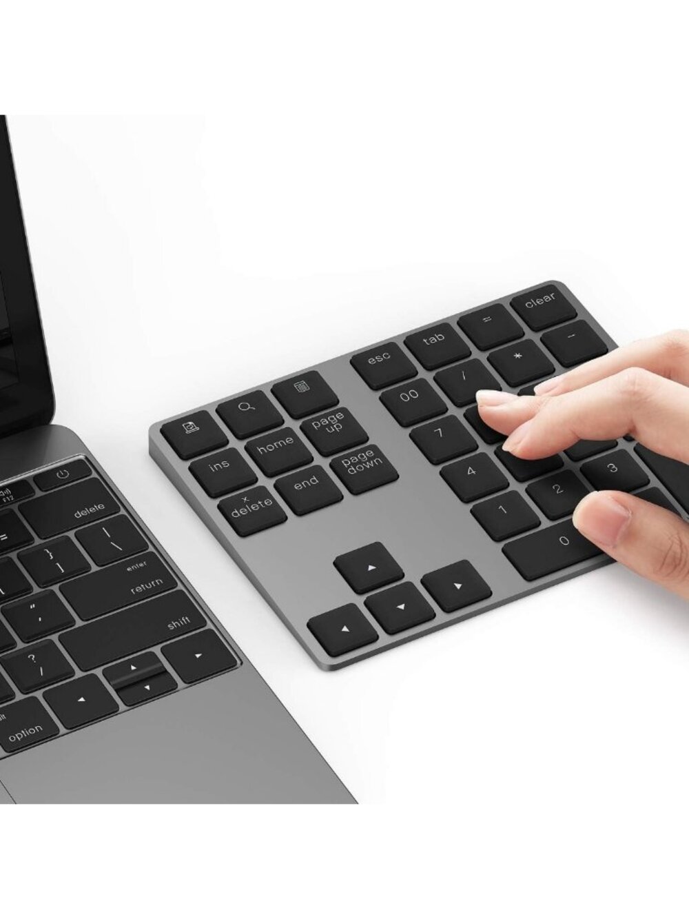 Wireless Rechargeable Aluminum Bluetooth Numeric Keypad - Portable Number Pad